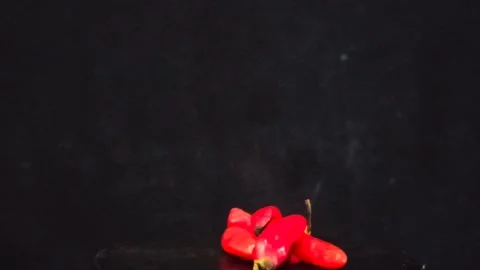 Beautiful red chiliesred chilies with aesthetic red and yellow colors Stock Footage 280862053