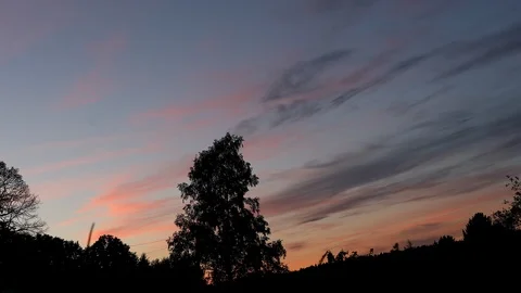 Beautiful red clouds and sunset Stock Footage 95950789