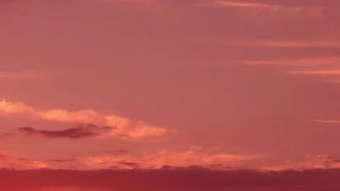  Beautiful Red Clouds Slide on Red Orange Sunset Sky. Layer of Colorful High Clo Video stock 268251469