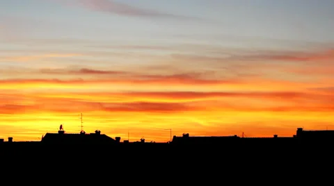 Beautiful red clouds time lapse video Stock Footage 35286044