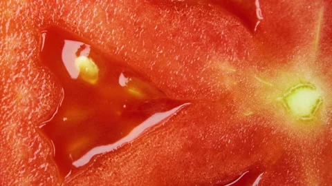 Beautiful red diced tomato rotating close up. 4K Macro Stock Footage 155282026