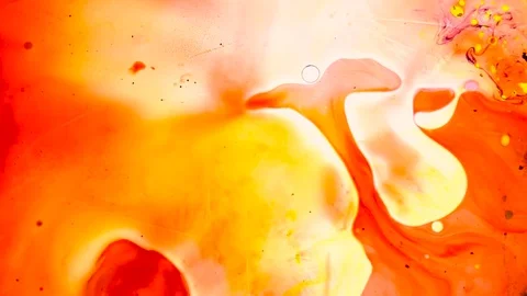 Beautiful red dye pattern liquid art motion Stock Footage 127714447