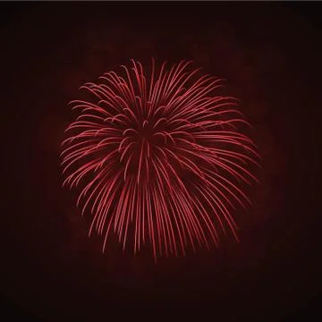 Beautiful red firework. Bright firework isolated on black background. Light r Stock Illustration