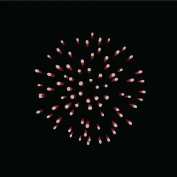 Beautiful red firework. Bright firework isolated on black background. Light r Stock Illustration