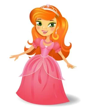 Beautiful  red-haired princess Stock Illustration