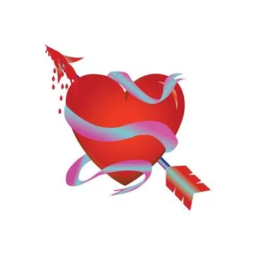 Beautiful red heart shape vector illustration Stock Illustration