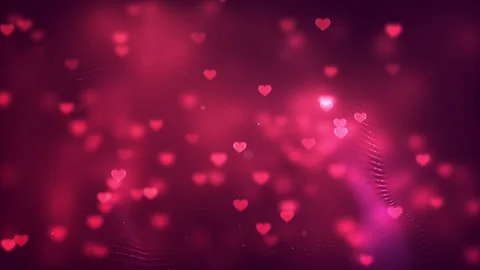 Beautiful Red Hearts Abstract Wave Background Stock Footage 338446048