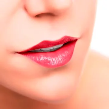 Beautiful red lips. Stock Photos