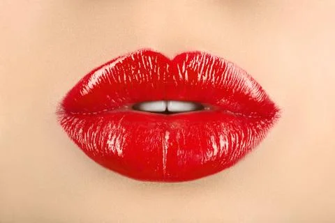 Beautiful red lips Photos