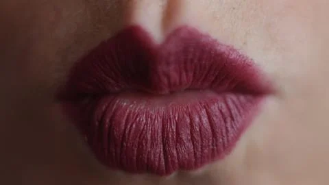 Beautiful red lips Stock Photos
