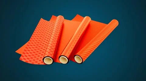Beautiful red present wrapping on festive backdrop - object 3D illustration Stock Illustration