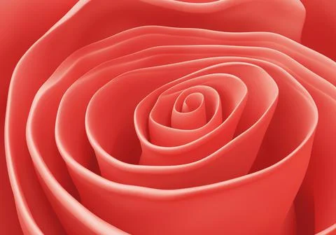 Beautiful red rose close up background, 3d render Stock Illustration