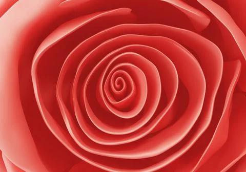 Beautiful red rose close up background, 3d render Stock Illustration