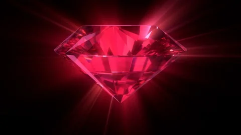 Beautiful red ruby gemstone Close-Up with Matte Stock Footage 79733348