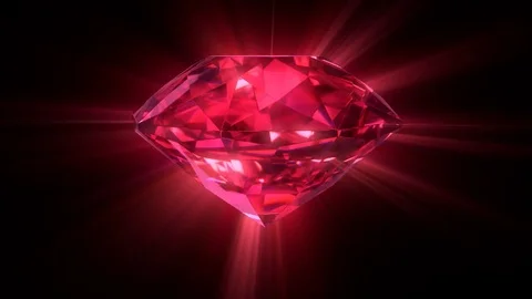 Beautiful red ruby gemstone Close-Up Stock Footage 79733374