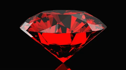 Beautiful red ruby rotating on a black background. Looping animation Stock Footage 134834845
