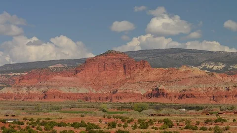 Beautiful Red sandstone cliffs Capitol Reef National Park, Utah time lapse Stock Footage 78688009