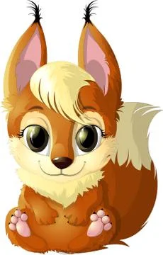 Beautiful red squirrel Stock Illustration