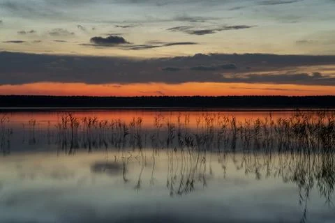 Beautiful red sunset Stock Photos