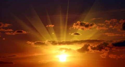 Beautiful red sunset in sky Stock Photos