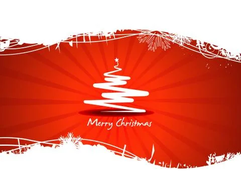 Beautiful red tree Christmas Vector Stock Illustration