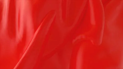 Beautiful red wavy fabric, computer generated background, 3d render backdrop イラスト素材