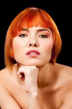Beautiful redhead face Stock Photos