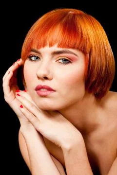Beautiful redhead face Stock Photos