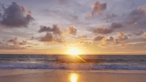 A beautiful reflection of the sunset over the sea, Phuket Thailand. Stock Footage 152721334