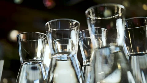 Beautiful reflections of graffin in the rays of evening light Stock Footage 193524817