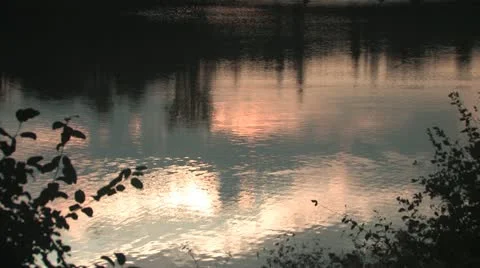 A beautiful reflections on lake surface Stock Footage 11884483