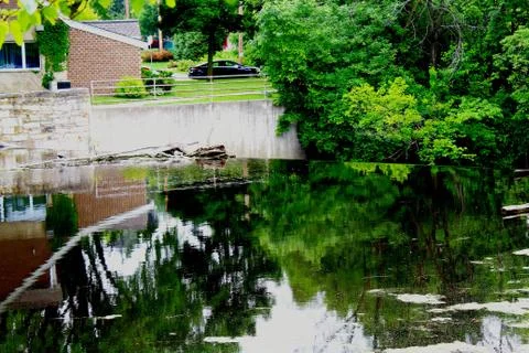 Beautiful reflections on the river. Stock Photos