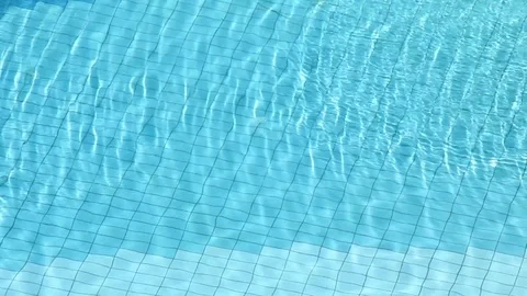 Beautiful refreshing blue swimming pool water Stock Footage 74421463