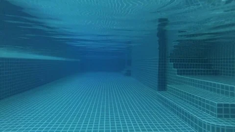 Beautiful refreshing blue swimming pool water in luxury tropical hotel. Night Stock Footage 75335167