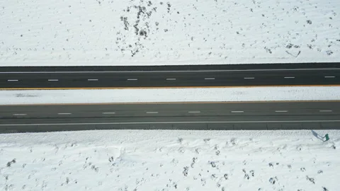 Beautiful, remote alpine terrain, covered with frosty snow Stock Footage 235586076