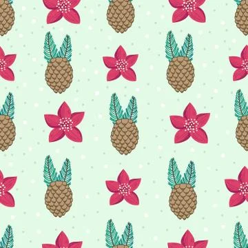 Beautiful repeating pattern. Christmas and winter theme. Stock Illustration