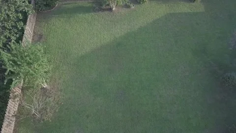 Beautiful Residential Plot Plan With Lush Green Lawn Enclosed By Wooden Stock Footage 140258470