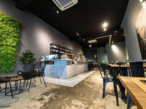 Beautiful restaurant interior. Stock Photos