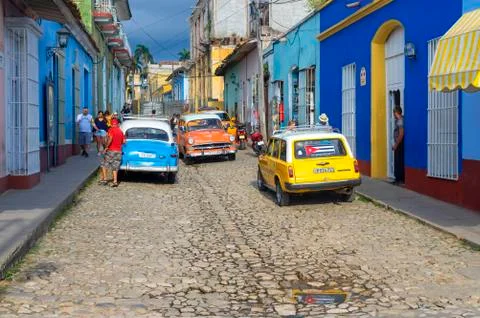 Beautiful retro car in Cuba Stock Photos