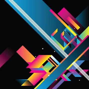 Beautiful retro composition on black background Stock Illustration