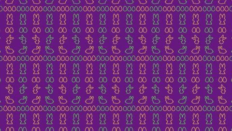 Beautiful retro style background with rabbit and easter eggs Stock Illustration
