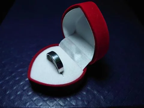 A beautiful ring with the box Stock Photos