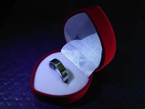 A beautiful ring with the box Stock Photos