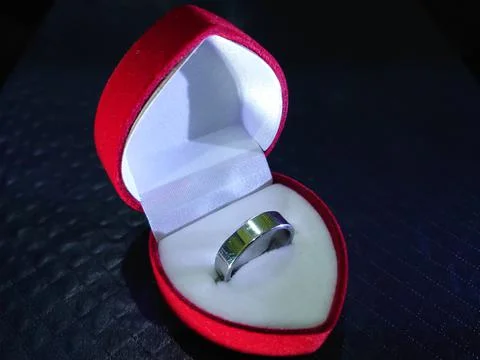 A beautiful ring with the box Stock Photos