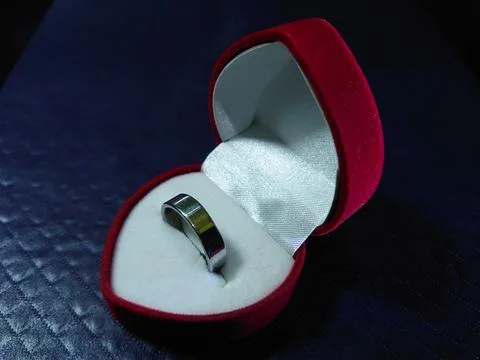 A beautiful ring with the box Stock Photos