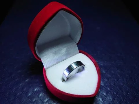 A beautiful ring with the box Stock Photos