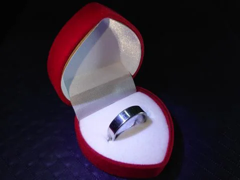 A beautiful ring with the box Stock Photos