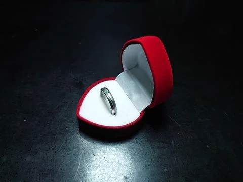 A beautiful ring with the box Stock Photos