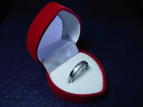 A beautiful ring with the box Stock Photos