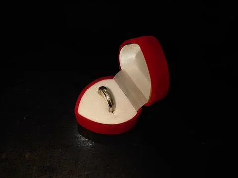 A beautiful ring with the box Stock Photos